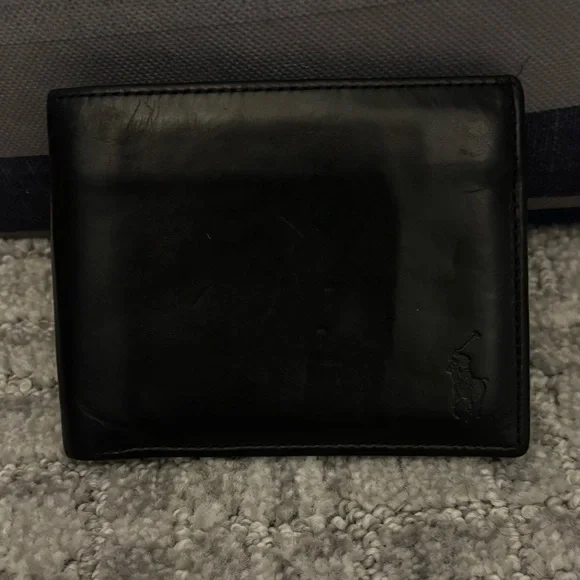 Polo Ralph Lauren Black Leather Bi-Fold Wallet - Picture 3 of 9